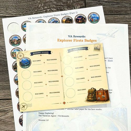 VA Rewards: Explorer Firsts Badges (Part 1) - DIGITAL PDF - The Vacation Agent