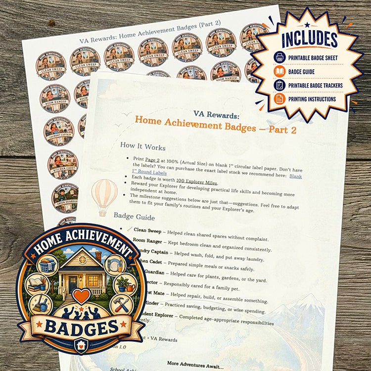 VA Rewards: Home Achievement Badges (Part 2) - DIGITAL PDF - The Vacation Agent
