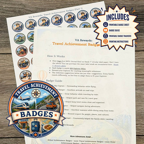 VA Rewards: Travel Achievement Badges (Part 1) - DIGITAL PDF - The Vacation Agent